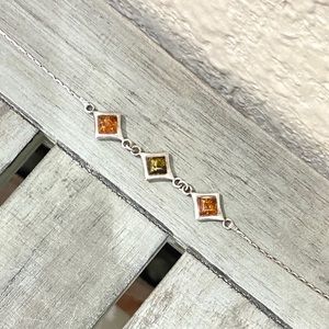 Genuine sterling ember stone vintage bracelet